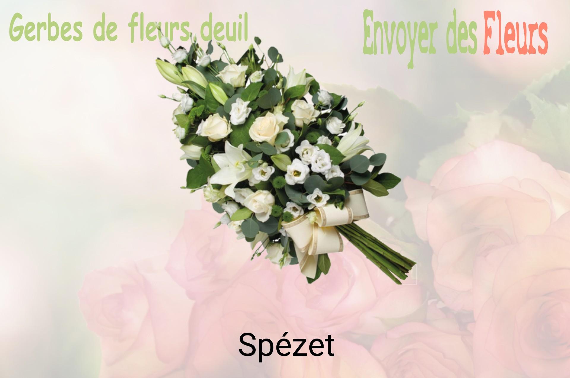 Gerbe de fleurs de deuil livrée à Spézet